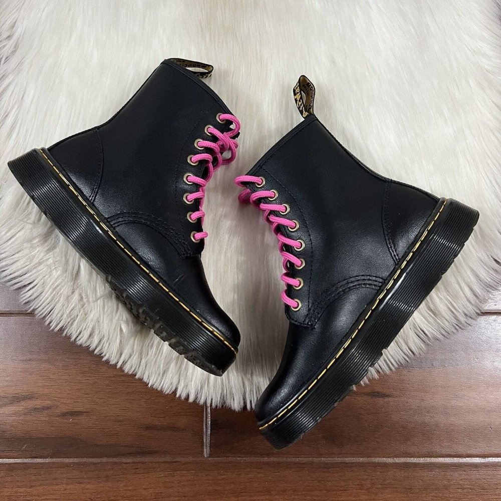 Dr Martens Unisex Size W‎ 5 / M 4 Black Pink Laces Zavala Combat Boots